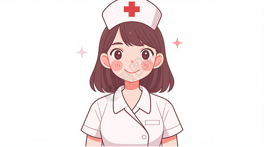 女服务员职业形象微笑可爱护士插画