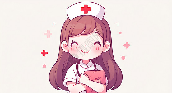 卡通护士形象微笑可爱卡通护士插画