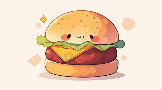 快餐VI卡通汉堡包插画