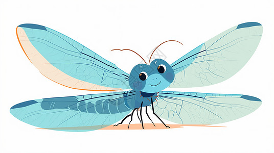 张开翅膀的卡通蜻蜓高清图片