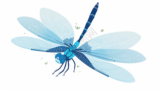 蜻蜓翅膀张开翅膀的卡通蜻蜓插画