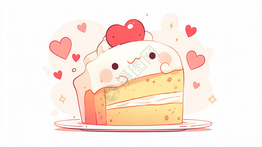 高热量奶油蛋糕美味的奶油卡通蛋糕插画