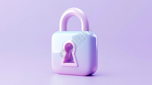圆筒锁锁3D图标插画