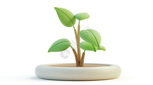 盆栽3D图标高清图片