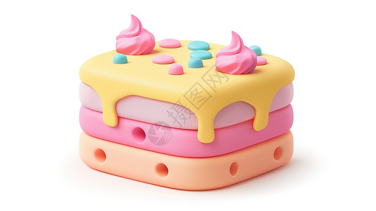 蛋糕3D图标背景图片