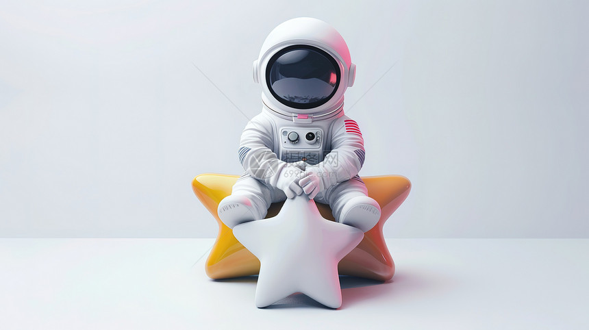 宇航员坐在星星图片