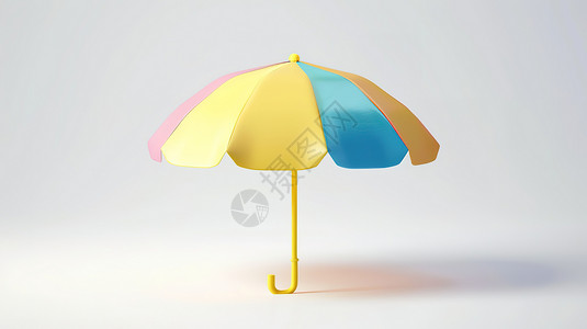 沙滩太阳伞3D图标背景图片