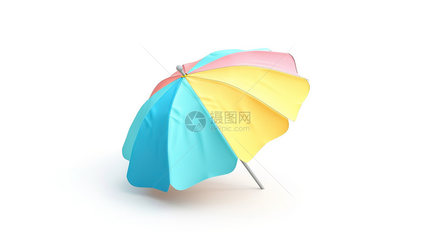 3D沙滩太阳伞图标图片