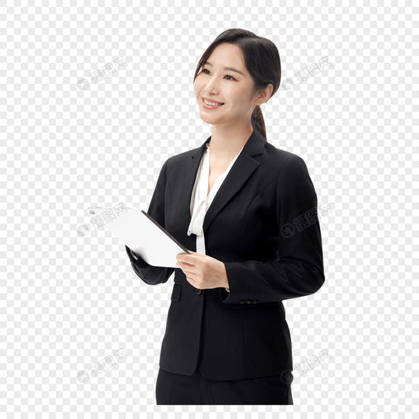 手拿平板的商务女性形象图片