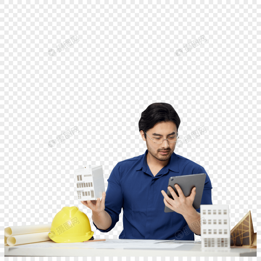 建筑工程师使用平板电脑图片