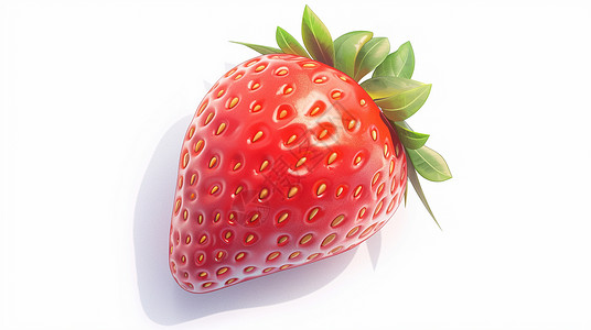 新鲜的红色卡通草莓背景图片