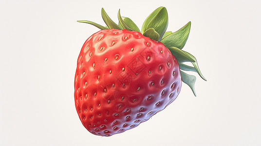 白色背景水果红色卡通草莓插画