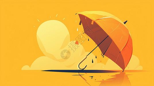 彩色遮阳伞一把彩色卡通太阳伞插画
