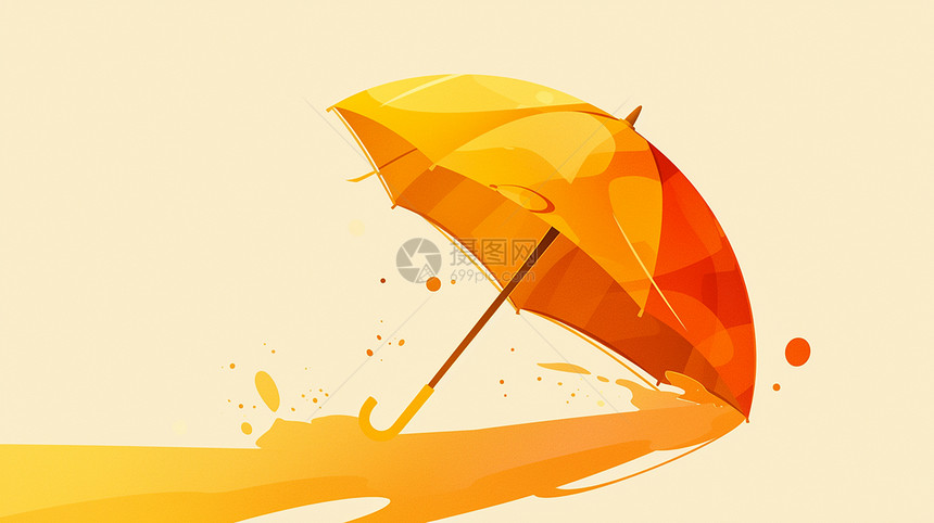 一把橙色卡通太阳伞图片