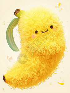 黄色毛茸茸的卡通香蕉玩具背景图片