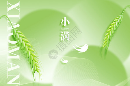 绿色抽象麦穗小满绿色弥散创意麦穗设计图片
