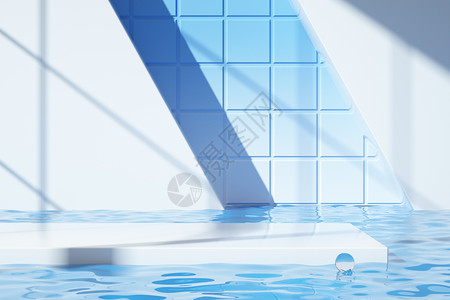 夏季水面夏季光影展台设计图片