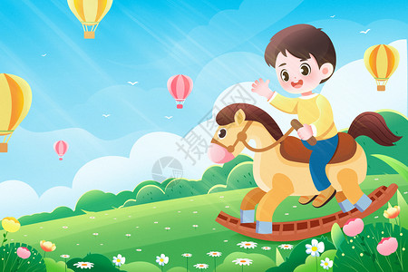 儿童节快乐儿童人物插画海报高清图片