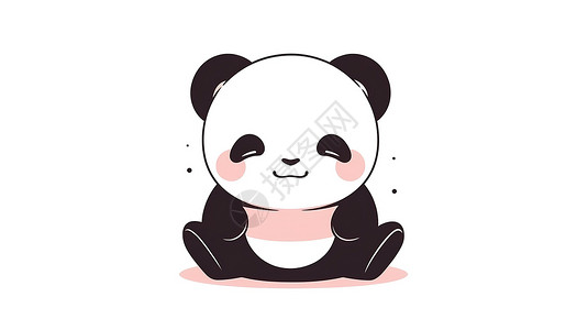 平面简约熊猫可爱图标插画