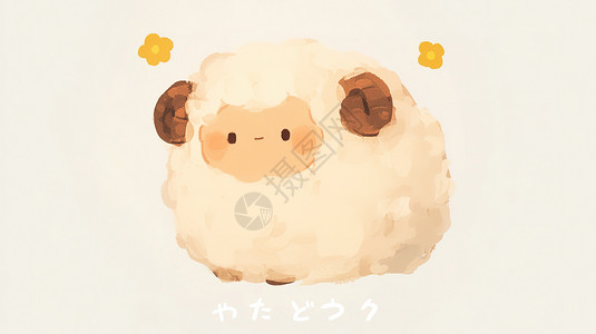 澳洲绵羊可爱的绵羊图标插画