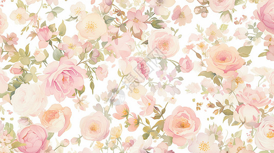 梦幻玫瑰卡通花朵背景高清图片