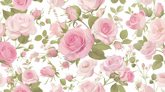 玫瑰花logo唯美的卡通玫瑰花背景插画