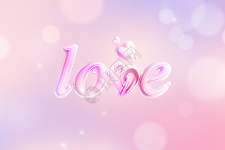 紫色创意LOVE情人节浪漫爱心背景背景图片