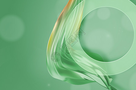 透明文件袋透明玻璃清新绿色流体背景设计图片
