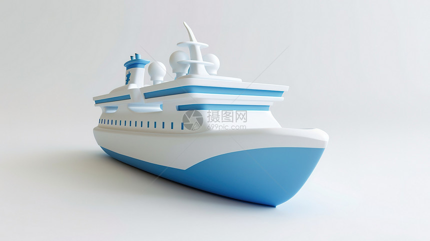 3D轮船图标图片