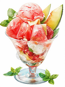 冰激凌水果杯背景图片