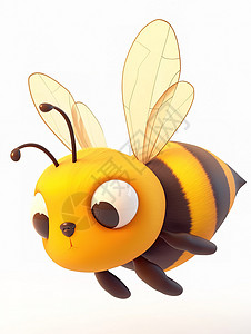 可爱的昆虫小蜜蜂3D插画