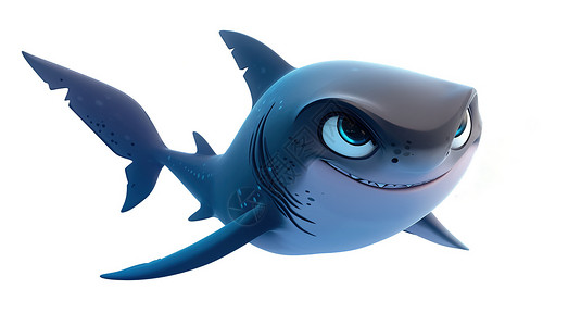 3d鲨鱼鲨鱼3D图标插画