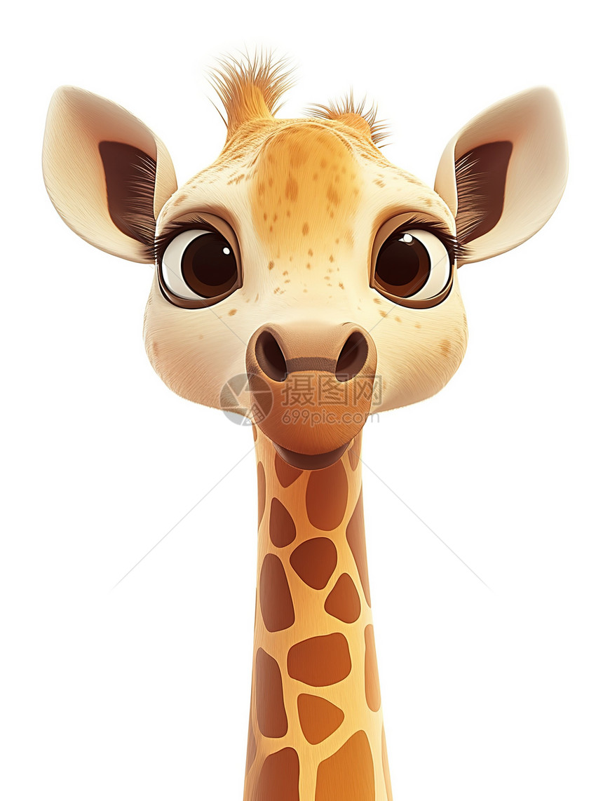 长颈鹿头像3D图片