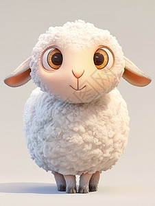 藏绵羊可爱的绵羊3D插画