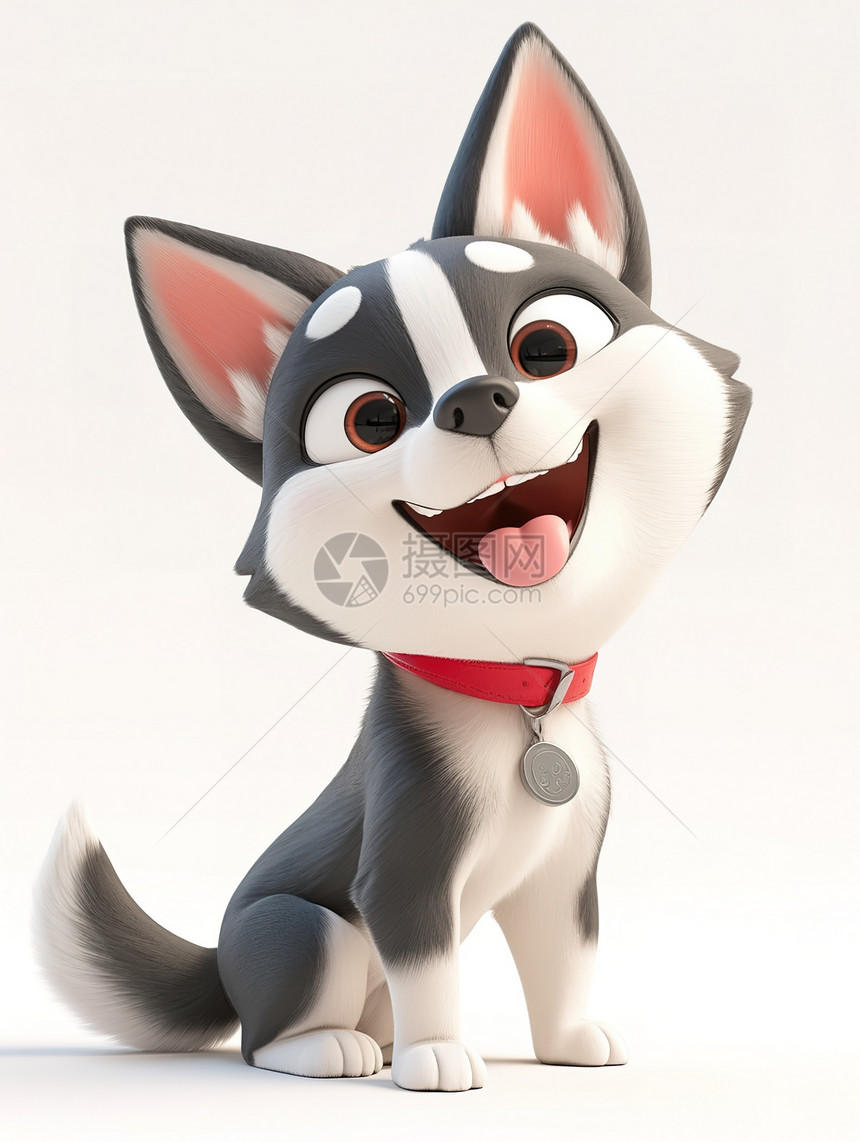 可爱的小狗3D图标图片