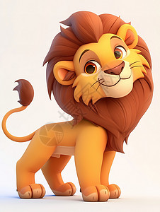3d大屏可爱狮子3D插画