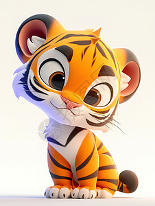 可爱的小老虎可爱小老虎3D插画