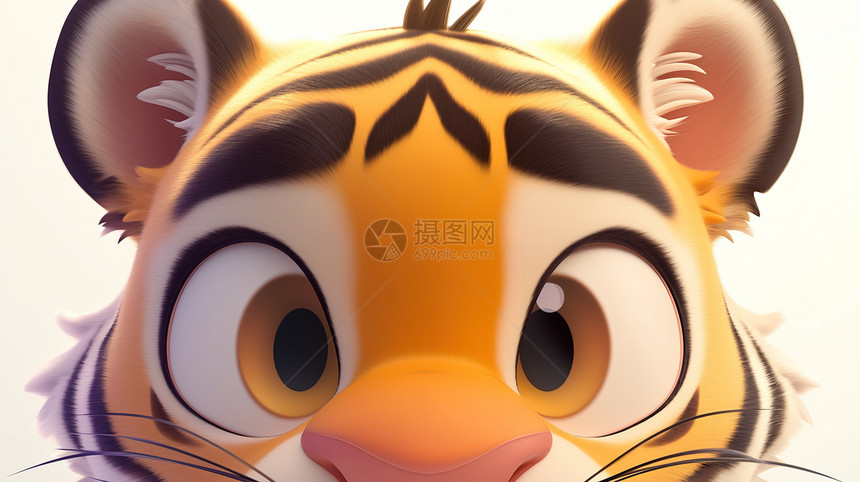 可爱小老虎3D头像图片