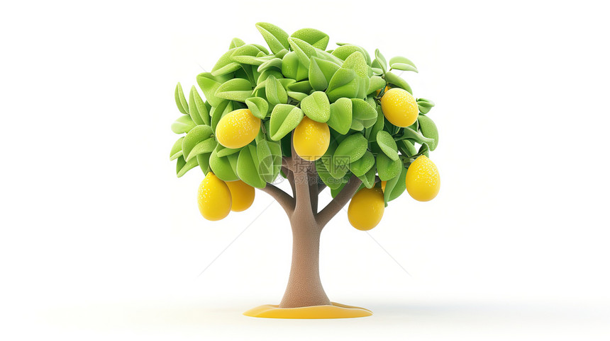 3D图标柠檬树图片