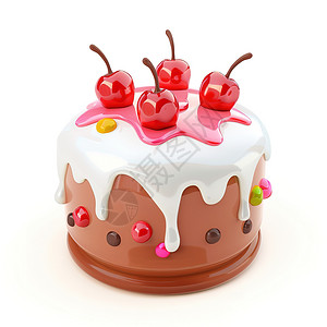 西方美味甜品蛋糕3D插画
