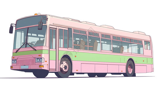 公交车卡通简约公交车图标插画