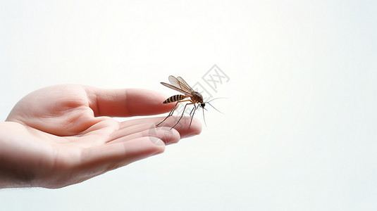 吸血蚊子一只蚊子正在吸血插画