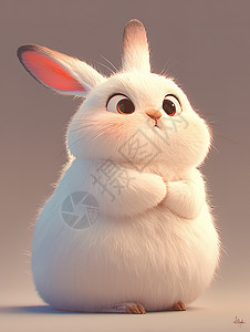 可爱毛茸茸兔子背景图片