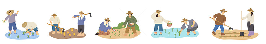 农耕劳作播种耕地元素图片