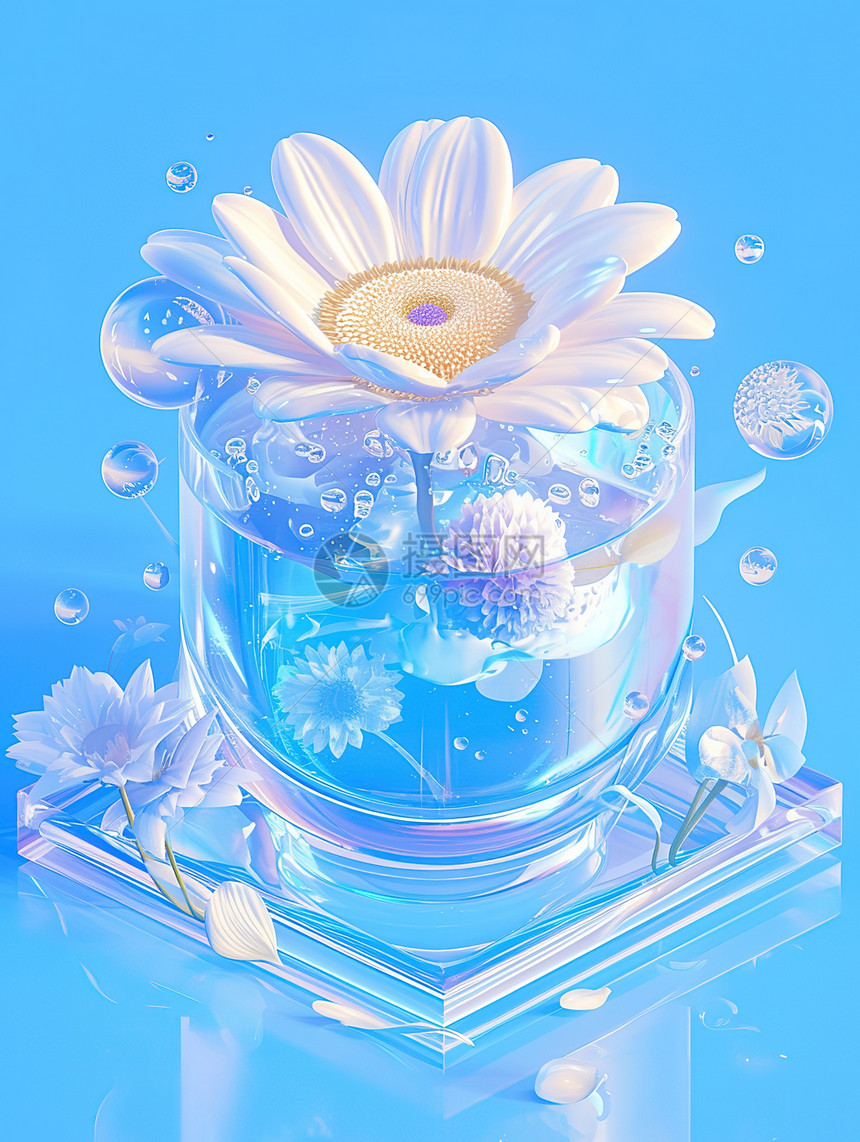 菊花玻璃材质图片
