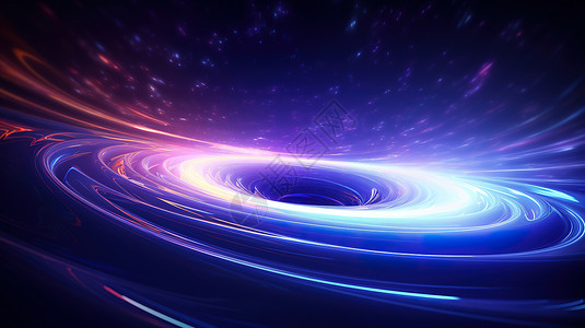 水务科技蓝紫色漩涡宇宙星空背景插画