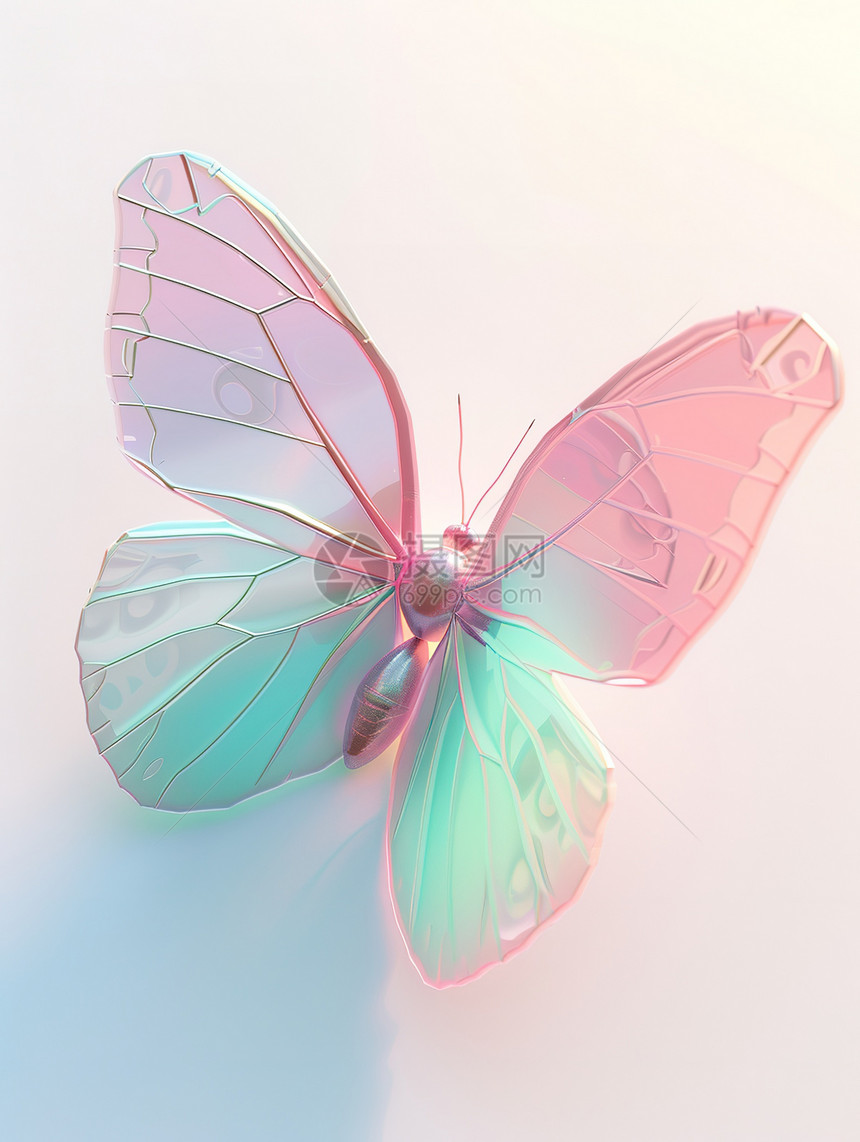卡通立体美丽的是蝴蝶3D图片