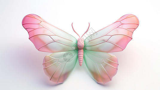 昆虫图标蝴蝶3D卡通立体图标插画