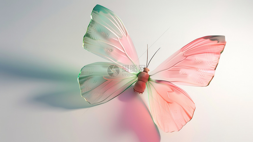 一只梦幻蝴蝶3D图标图片