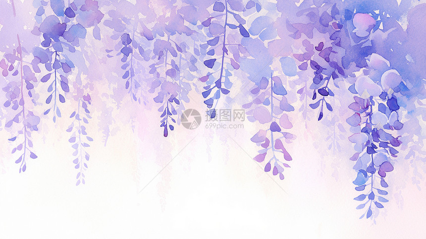 紫色薰衣草卡通花朵背景图片